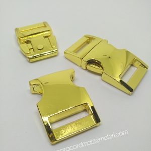 PARACORD BİLEKLİK AKSESUAR BÜYÜK BOY TOKA KLİPS GOLD RENK - Görsel 1