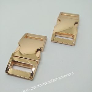 PARACORD BİLEKLİK AKSESUAR BÜYÜK BOY TOKA KLİPS ROZA GOLD RENK - Görsel 7
