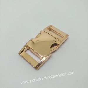 PARACORD BİLEKLİK AKSESUAR BÜYÜK BOY TOKA KLİPS ROZA GOLD RENK - Görsel 6