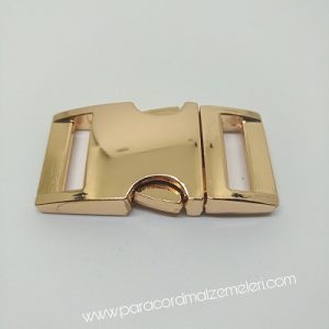 PARACORD BİLEKLİK AKSESUAR BÜYÜK BOY TOKA KLİPS ROZA GOLD RENK - Görsel 5