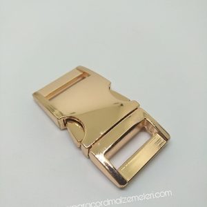 PARACORD BİLEKLİK AKSESUAR BÜYÜK BOY TOKA KLİPS ROZA GOLD RENK - Görsel 2