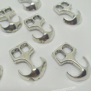 PARACORD BİLEKLİK AKSESUAR ÇAPA KLİPS MİNİ BOY GÜMÜŞ RENK - Görsel 3