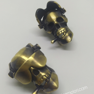 PARACORD AKSESUAR CRAZY SKULL BRONZ RENK - Görsel 1