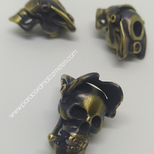 PARACORD AKSESUAR CRAZY SKULL BRONZ RENK - Görsel 3