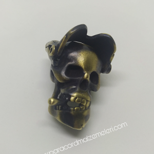 PARACORD AKSESUAR CRAZY SKULL BRONZ RENK - Görsel 2
