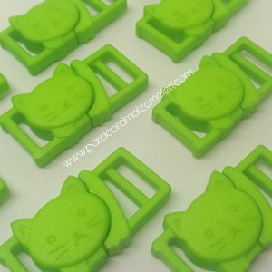 PARACORD İP BİLEKLİK KEDİ TOKA KLİPS FISTIK YEŞİL RENK - Görsel 1