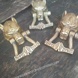 PARACORD BİLEKLİK AKSESUAR KLİPS KURT BAŞI BRONZ RENK - Görsel 3