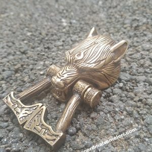 PARACORD BİLEKLİK AKSESUAR KLİPS KURT BAŞI BAKIR RENK - Görsel 6