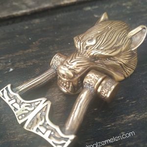 PARACORD BİLEKLİK AKSESUAR KLİPS KURT BAŞI BAKIR RENK - Görsel 1