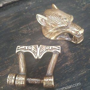 PARACORD BİLEKLİK AKSESUAR KLİPS KURT BAŞI BAKIR RENK - Görsel 3