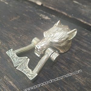 PARACORD BİLEKLİK AKSESUAR KLİPS KURT BAŞI GÜMÜŞ RENK - Görsel 3