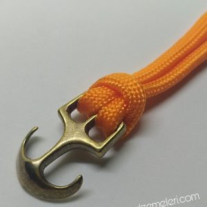 PARACORD BİLEKLİK AKSESUAR ÇAPA KLİPS MİNİ BOY BRONZ RENK - Görsel 5