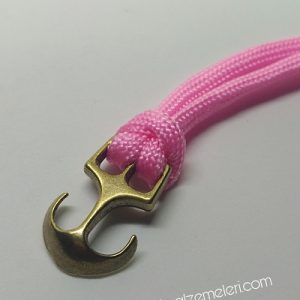 PARACORD BİLEKLİK AKSESUAR ÇAPA KLİPS MİNİ BOY BRONZ RENK - Görsel 3
