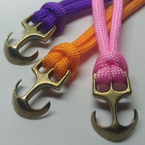PARACORD BİLEKLİK AKSESUAR ÇAPA KLİPS MİNİ BOY BRONZ RENK - Görsel 1