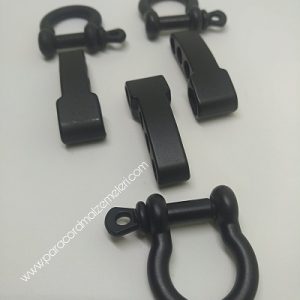 PARACORD BİLEKLİK AKSESUAR AYARLANABİLİR O MODEL MAT SİYAH RENK KLİPS - Görsel 2
