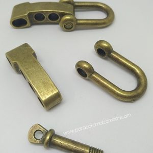 Paracord Bileklik Ayarlanabilir U Model Klips Bronz Renk - Görsel 5