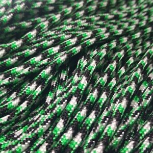 Paracord İp , Paracord Bileklik İpi Beyaz Siyah Yeşil Şerit 2 mm - Görsel 3