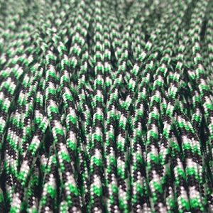 Paracord İp , Paracord Bileklik İpi Beyaz Siyah Yeşil Şerit 2 mm - Görsel 2