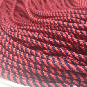 Paracord İp , Paracord Bileklik İpi Kırmızı Siyah Burgu Desen 2 mm - Görsel 1