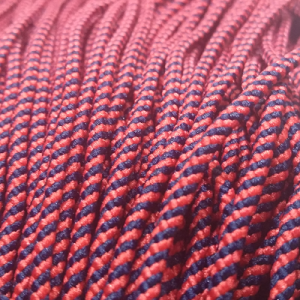 Paracord İp , Paracord Bileklik İpi Kırmızı Siyah Burgu Desen 2 mm - Görsel 3