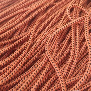 Paracord İp, Paracord Bileklik İpi Koyu Turuncu Renk Siyah Şerit 2 mm - Görsel 2