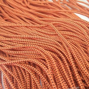 Paracord İp, Paracord Bileklik İpi Koyu Turuncu Renk Siyah Şerit 2 mm - Görsel 4