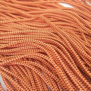 Paracord İp, Paracord Bileklik İpi Koyu Turuncu Renk Siyah Şerit 2 mm - Görsel 3