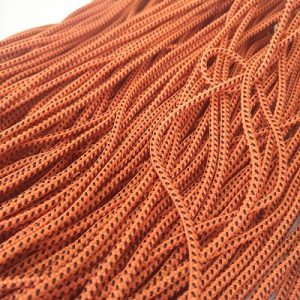 Paracord İp, Paracord Bileklik İpi Koyu Turuncu Renk Siyah Şerit 2 mm - Görsel 1