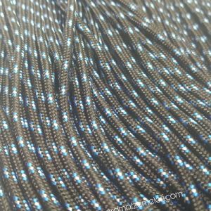 Paracord İp , Paracord Bileklik İpi Siyah Renk Mavi Beyaz Şerit 2 mm - Görsel 1