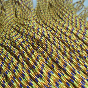 Paracord İp , Paracord Bileklik İpi Turuncu Sarı Mavi Şerit 2 mm - Görsel 1