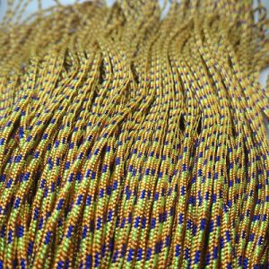 Paracord İp , Paracord Bileklik İpi Turuncu Sarı Mavi Şerit 2 mm - Görsel 3