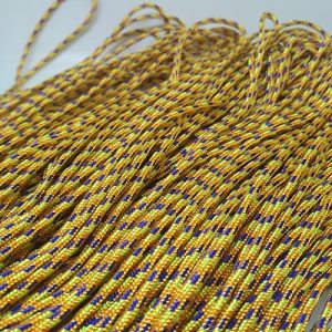 Paracord İp , Paracord Bileklik İpi Turuncu Sarı Mavi Şerit 2 mm - Görsel 2