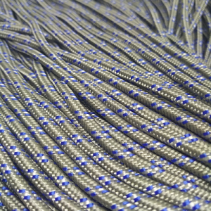 PARACORD İP, PARACORD BİLEKLİK AKSESUAR İPİ GRİ RENK MAVİ-BEYAZ ŞERİT 3 mm - Görsel 1