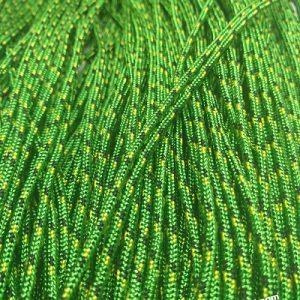 Paracord İp , Paracord Bileklik İpi Yeşil Renk Siyah Sarı Şerit 2 mm - Görsel 2