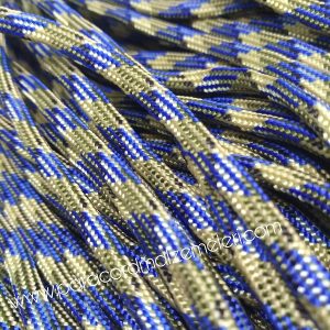 Paracord 550 İp, Paracord Paraşüt Bileklik İpi Mavi Renk Kahve-Siyah Şerit - Görsel 3