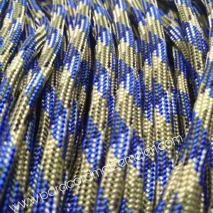 Paracord 550 İp, Paracord Paraşüt Bileklik İpi Mavi Renk Kahve-Siyah Şerit - Görsel 2
