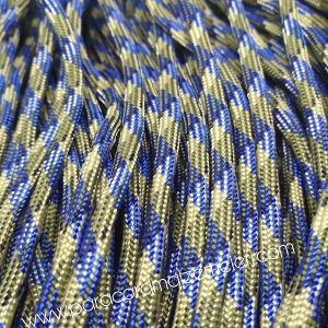 Paracord 550 İp, Paracord Paraşüt Bileklik İpi Mavi Renk Kahve-Siyah Şerit - Görsel 4