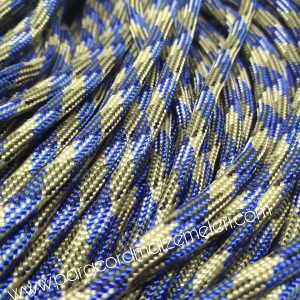 Paracord 550 İp, Paracord Paraşüt Bileklik İpi Mavi Renk Kahve-Siyah Şerit - Görsel 1