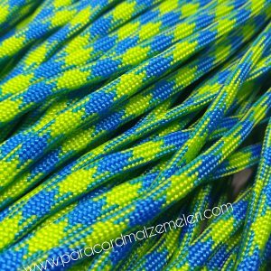 Paracord 550 İp, Paracord Paraşüt Bileklik İpi Mavi- Yeşil Renk - Görsel 1