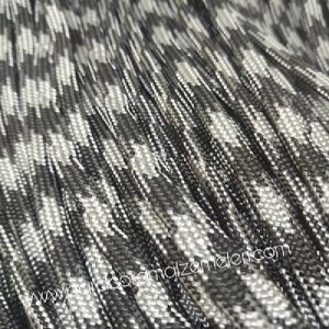 Paracord 550 İp, Paracord Paraşüt Bileklik İpi Gri-Siyah Renk - Görsel 3