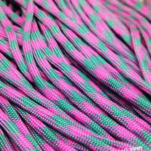 Paracord 550 İp, Paracord Paraşüt Bileklik İpi Turkuaz Yeşil Pembe Renk - Görsel 2