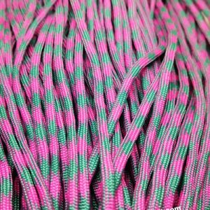 Paracord 550 İp, Paracord Paraşüt Bileklik İpi Turkuaz Yeşil Pembe Renk - Görsel 3