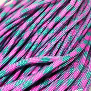 Paracord 550 İp, Paracord Paraşüt Bileklik İpi Turkuaz Yeşil Pembe Renk - Görsel 1