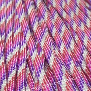 Paracord 550 İp, Paracord Paraşüt Bileklik İpi Beyaz-Kırmızı-Mor-Mavi Şeritli - Görsel 2