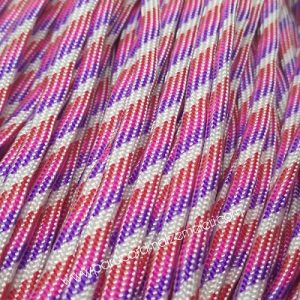 Paracord 550 İp, Paracord Paraşüt Bileklik İpi Beyaz-Kırmızı-Mor-Mavi Şeritli - Görsel 3