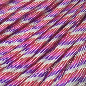 Paracord 550 İp, Paracord Paraşüt Bileklik İpi Beyaz-Kırmızı-Mor-Mavi Şeritli - Görsel 1
