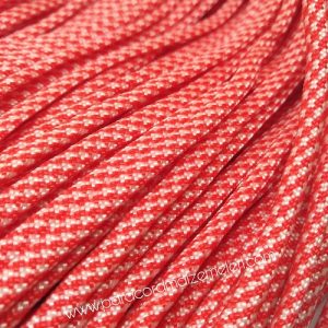 Paracord 550 İp, Paracord Paraşüt Bileklik İpi Kırmızı Beyaz Renk - Görsel 1