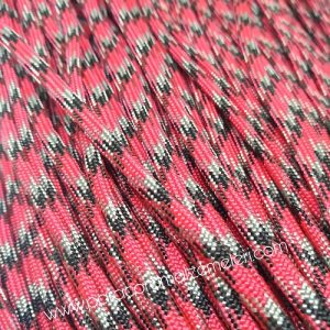 Paracord 550 İp, Paracord Paraşüt Bileklik İpi Kırmızı Renk Siyah Gri Şerit - Görsel 3