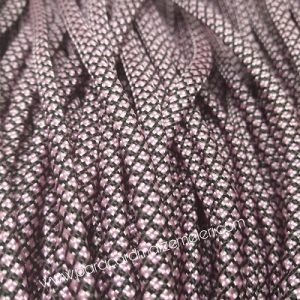 Paracord 550 İp, Paracord Paraşüt Bileklik İpi Kristal Desenli Siyah Pembe Renk - Görsel 1