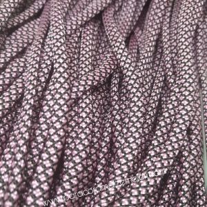 Paracord 550 İp, Paracord Paraşüt Bileklik İpi Kristal Desenli Siyah Pembe Renk - Görsel 3